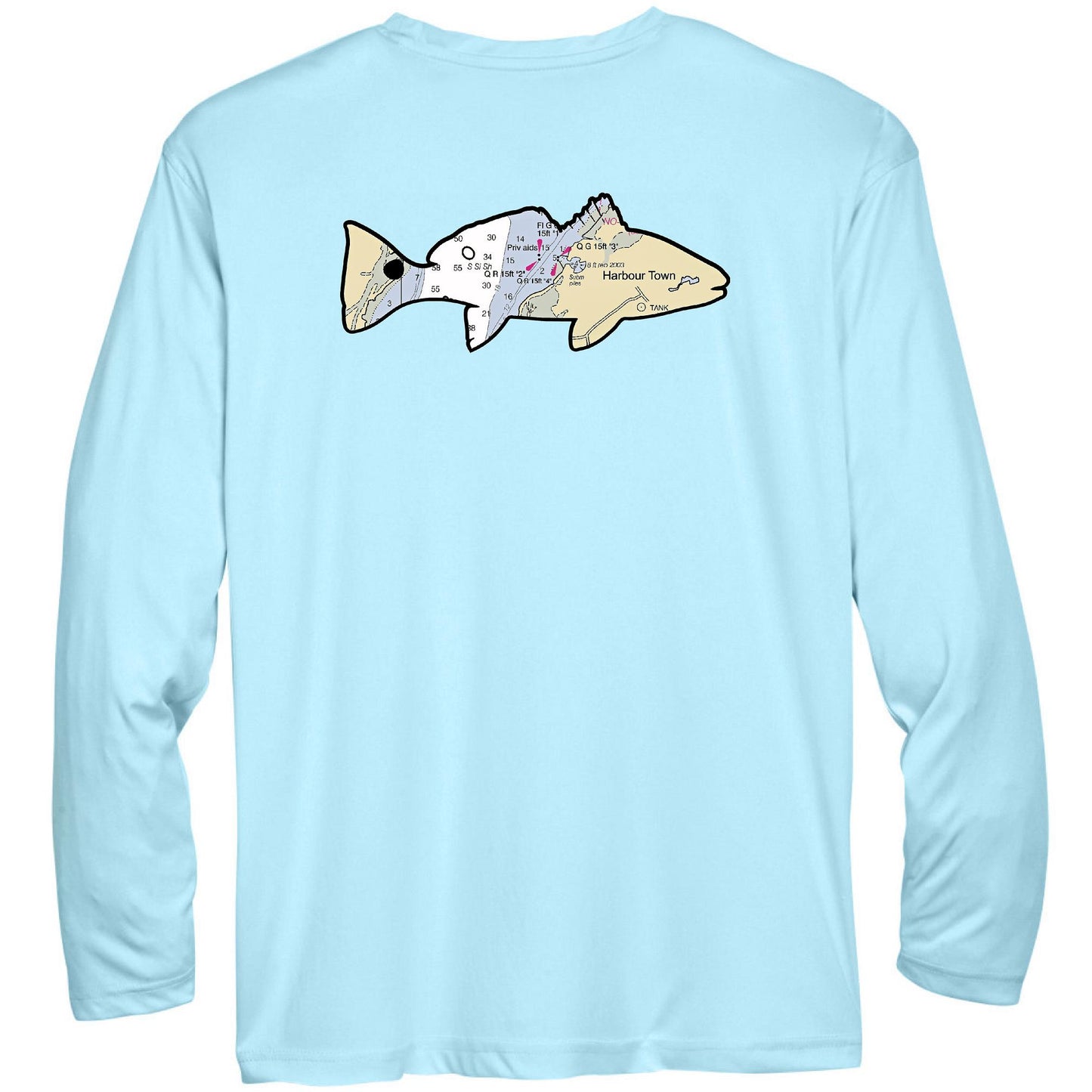 back of Harbor Town Red Shirt